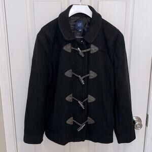 Women’s Gap Wool Blend Toggle Pea Coat Black size Large